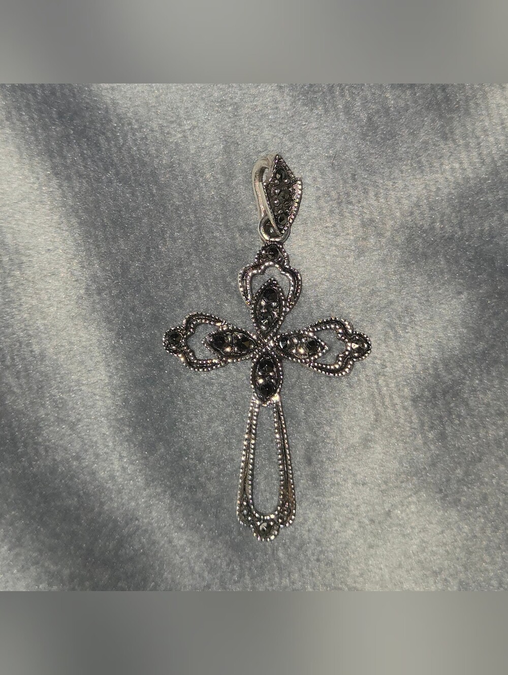 Sterling Silvet Marcasite Cross Pendant - Women Jewelry
